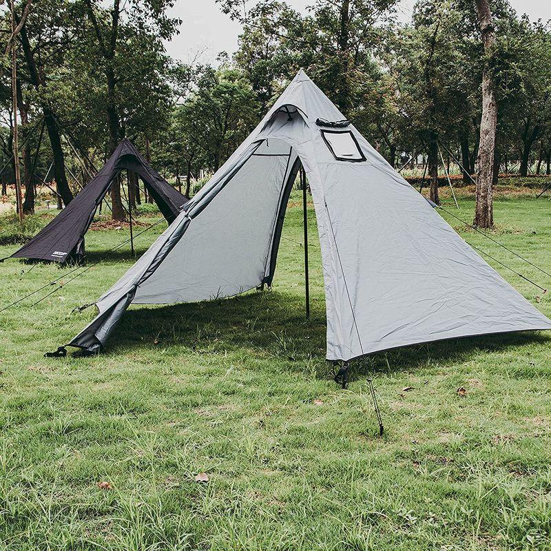 DOKICAMP ワンポールテント 軽量テント 高さ160CM かんたん設営 インナー取り外し可 煙突用防火穴 テント内料理・焚火可 ソロ ワンポールテント 軽量テント 高さ160CM かんたん設営 インナー取り外し可 煙突用防火穴 テント内料理 焚火可 ソロ