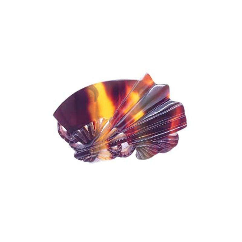 天然工房 べっこう屋さん 本べっ甲 バラフ 扇子 着物 帯留め （ob-008)