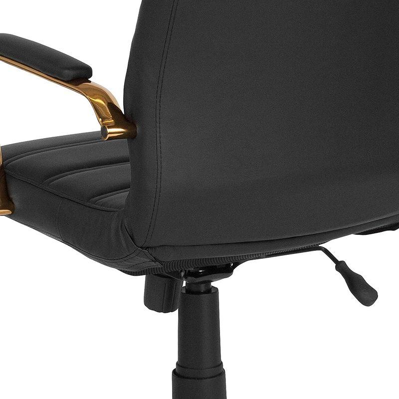 フラッシュファニチャー(Flash Furniture) ハイバック エグゼクティブ 回転式オフィスチェア ブラックソフトレザー/ゴールドフ Flash Furniture ハイバック エグゼクティブ 回転式オフィスチェア ブラックソフトレザー/ゴールドフ