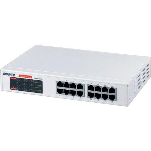 BUFFALO GigaスイッチングHub 16ポート LSW2-GT-16NSRR : ホット