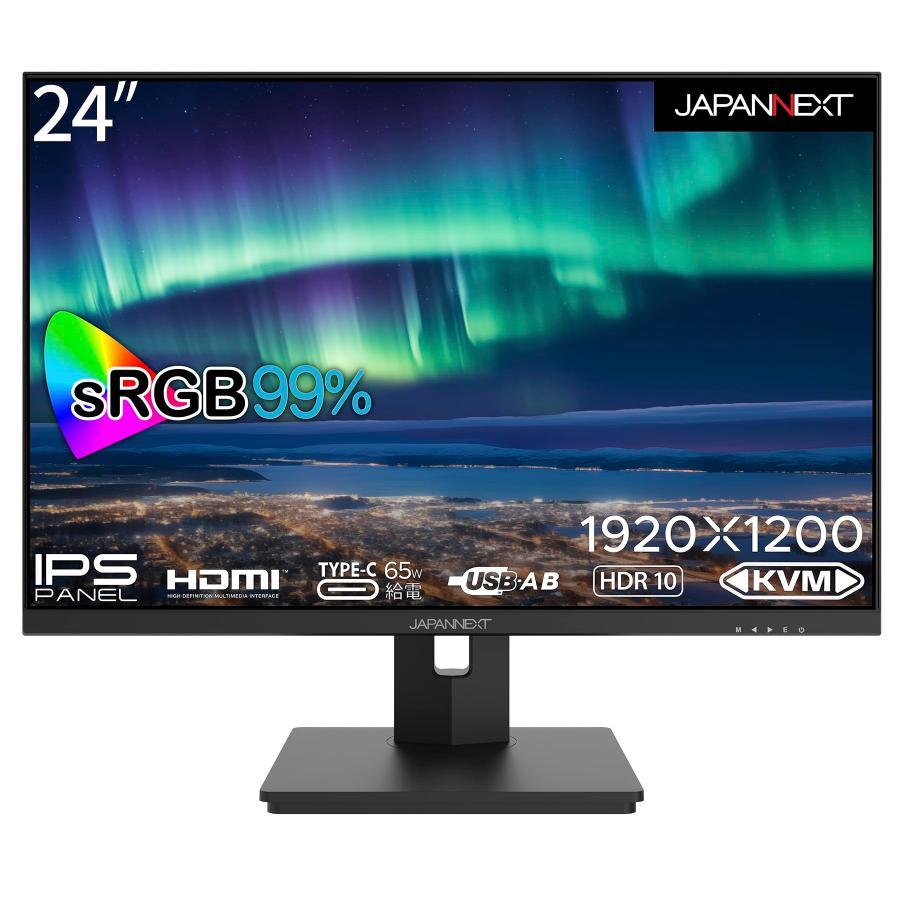 JAPANNEXT 24インチ モニター WUXGA 1920x1200解像度 IPS ディスプレイ