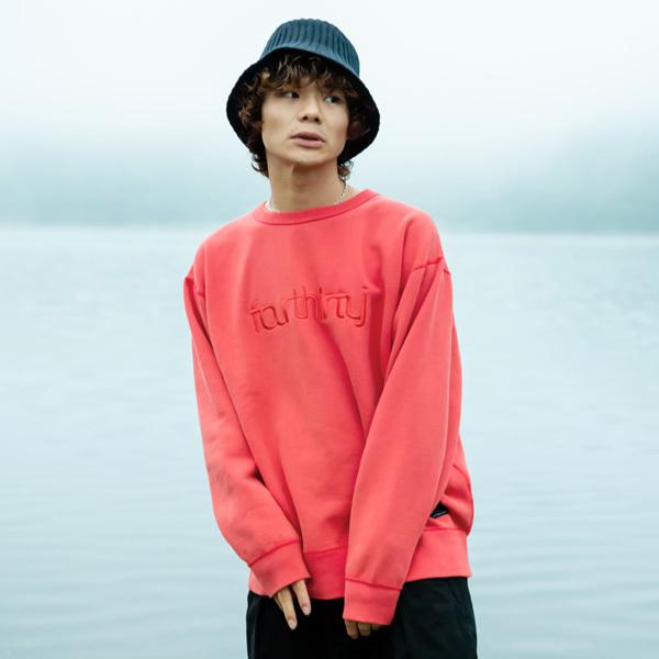 フォーサーティー 430 クルーネック トレーナー WASHED LOGO ICON SWEAT 21-128 RED 正規品｜hotobama｜06