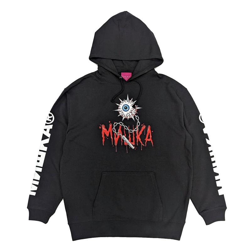 MISHKA × DENIM MILES ミシカ MORNING STAR HOODIE プルオーバーパーカー BLACK 正規品｜hotobama｜02