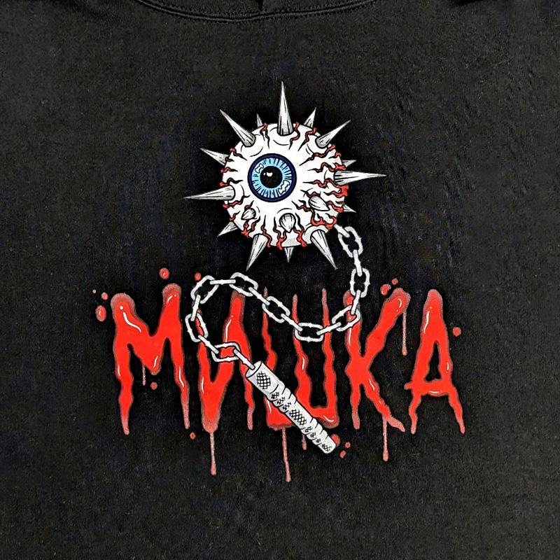 MISHKA × DENIM MILES ミシカ MORNING STAR HOODIE プルオーバーパーカー BLACK 正規品｜hotobama｜04