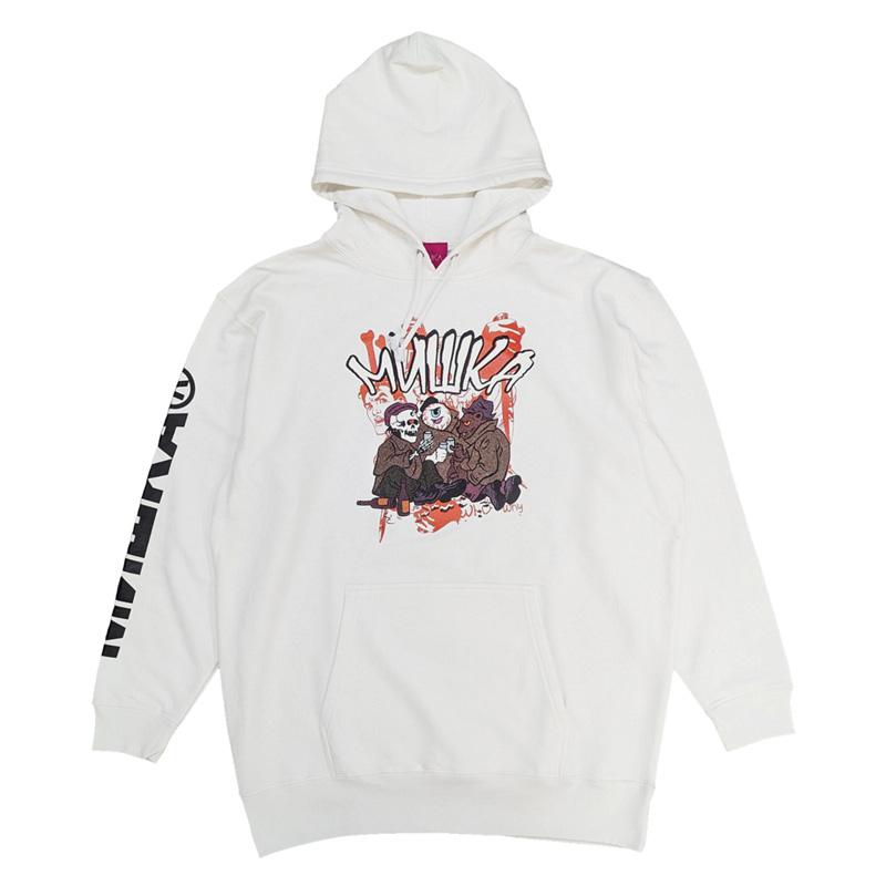 MISHKA ミシカ CHEERS! HOODIE プルオーバーパーカー WHITE 正規品｜hotobama｜02