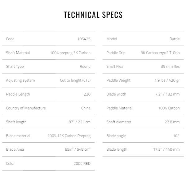 SIC SUP用パドル BATTLE 85 バトル 100％ 3K Prepreg Carbon 1ピース 正規品 スポーツ マリンスポーツ サーフィン、ボディボード