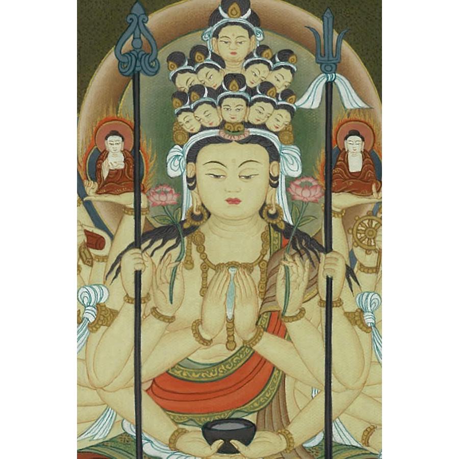 仏画 千手観音 末永梅雪(肉筆)