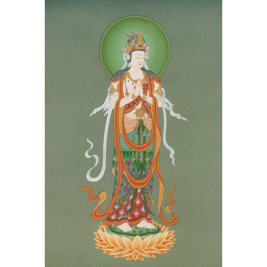 肉筆仏画 勢至菩薩 : 仏像仏画チベット美術卸の天竺堂 - 通販 - Yahoo