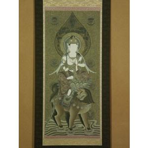 仏像仏画チベット美術卸の天竺堂仏画掛け軸　文殊菩薩（綿本）　肉筆　１点もの