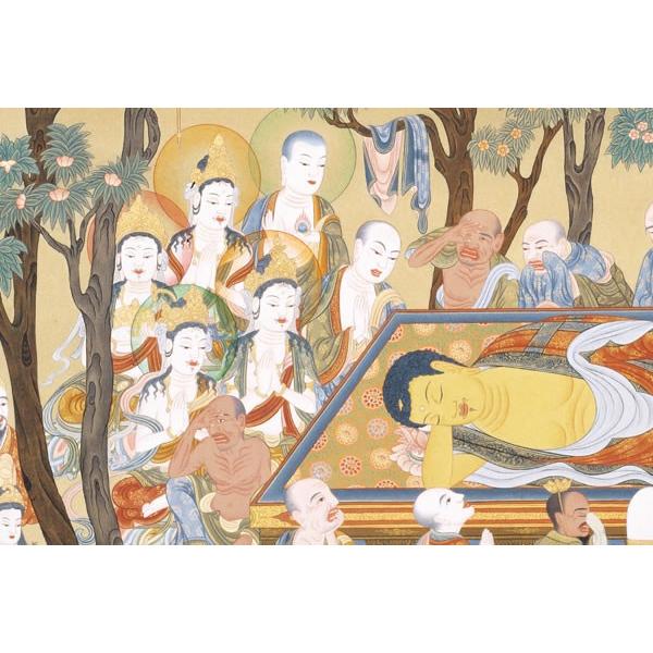 高級肉筆仏画 釈迦涅槃図 一点もの : 仏像仏画チベット美術卸の 高級肉筆仏画 釈迦涅槃図 一点もの : 仏像仏画チベット美術卸の