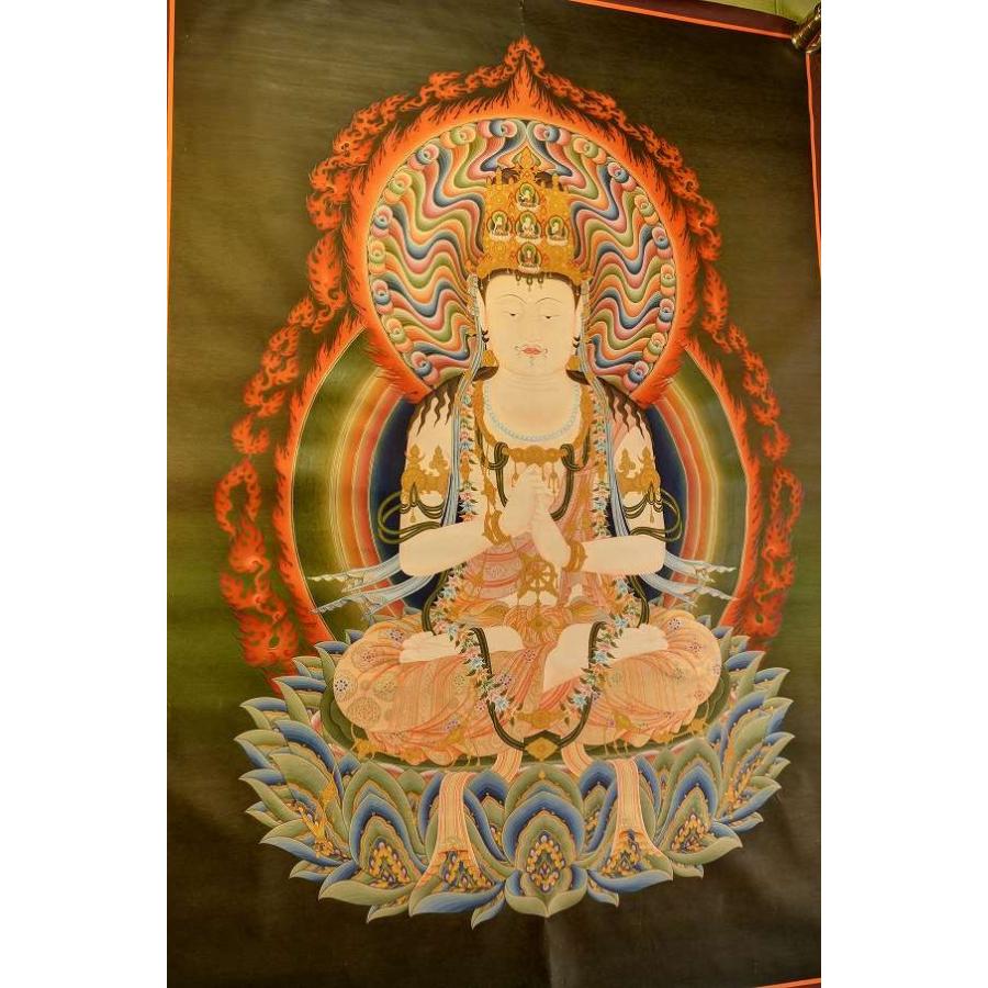 肉筆仏画 大日如来(特大寸)一点もの : 仏像仏画チベット美術卸 肉筆仏画 大日如来(特大寸)一点もの : 仏像仏画チベット美術卸