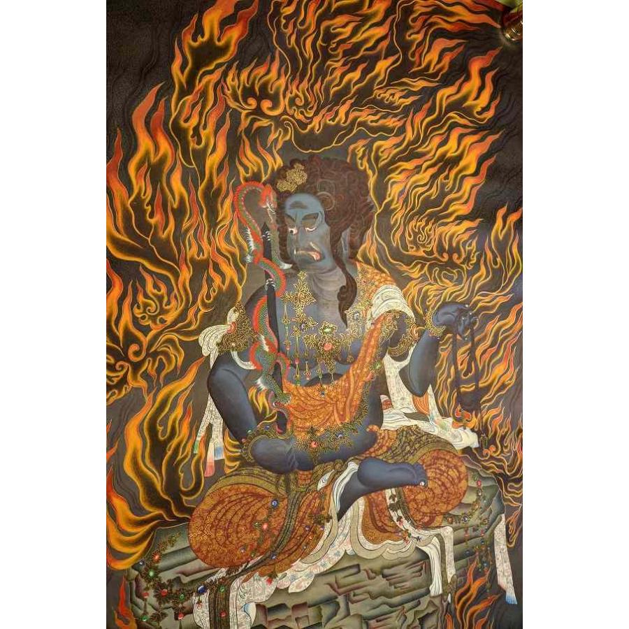 肉筆仏画 不動明王（特大寸）一点もの : 仏像仏画チベット美術卸の天竺