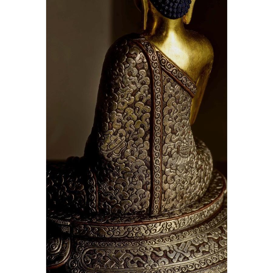 釈迦如来 銅造鍍金銀象嵌仕上げ : 仏像仏画チベット美術卸の天竺堂 