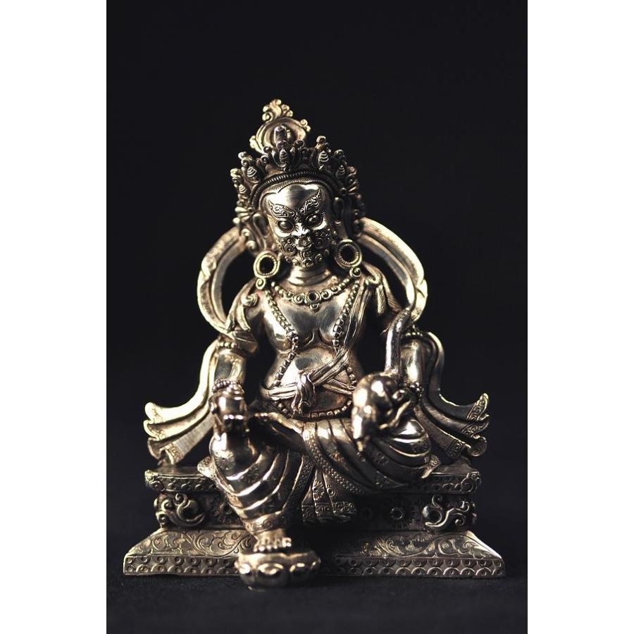 毘沙門天 銀製彫金仕上げ : 仏像仏画チベット美術卸の天竺堂 毘沙門天 銀製彫金仕上げ : 仏像仏画チベット美術卸の天竺堂