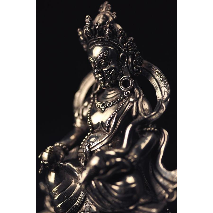 毘沙門天 銀製彫金仕上げ : 仏像仏画チベット美術卸の天竺堂 毘沙門天 銀製彫金仕上げ : 仏像仏画チベット美術卸の天竺堂