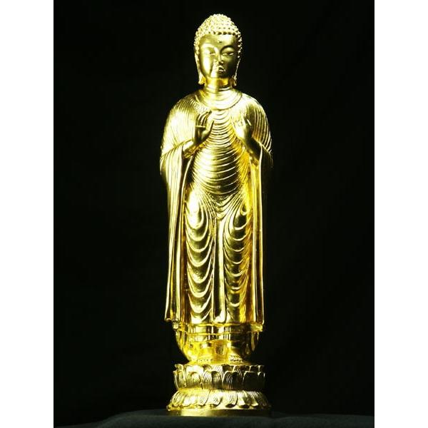 釈迦如来立像 金色 : 仏像仏画チベット美術卸の天竺堂 - 通販 - Yahoo