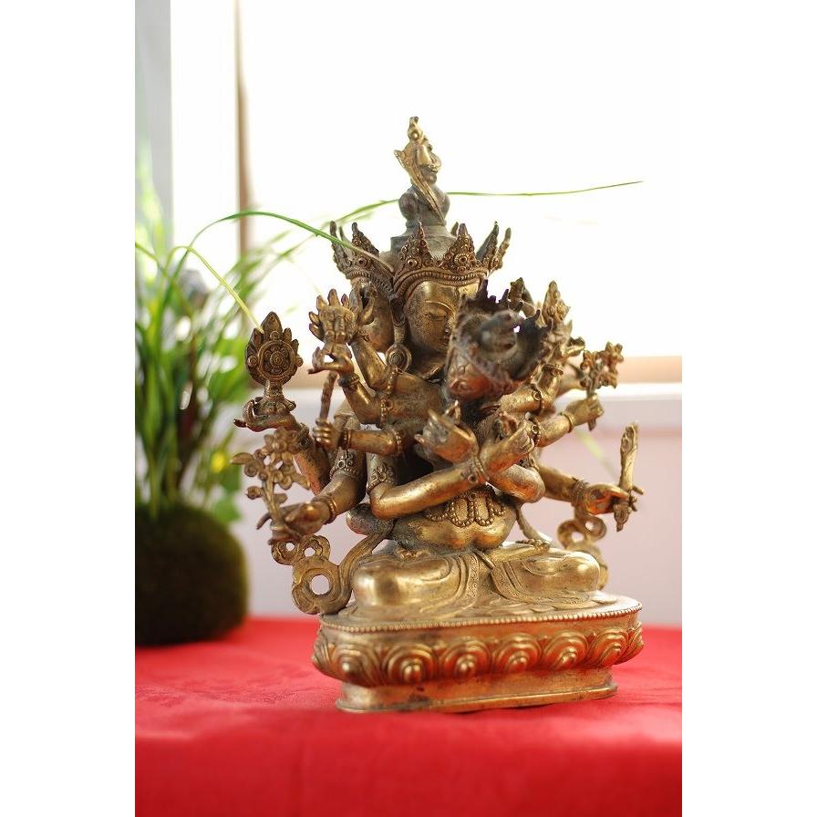 秘密集会（グヒヤサマージャ） 銅造鍍金彫金仕上げ 一点もの : 仏像