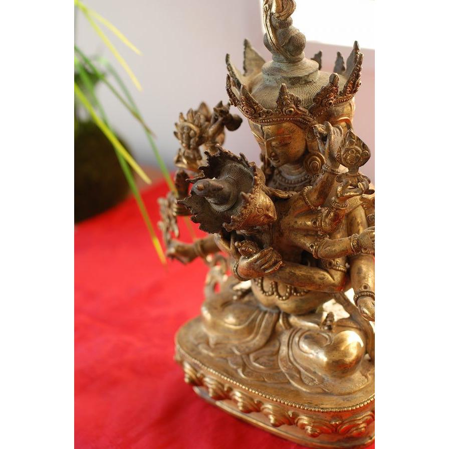 秘密集会（グヒヤサマージャ） 銅造鍍金彫金仕上げ 一点もの : 仏像