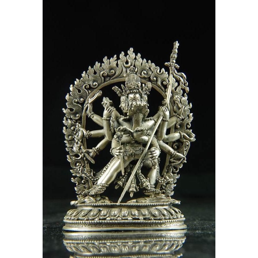 チャクラサンバラ 銀製 彫金仕上げ 一点もの : 仏像仏画チベット チャクラサンバラ 銀製 彫金仕上げ 一点もの : 仏像仏画チベット