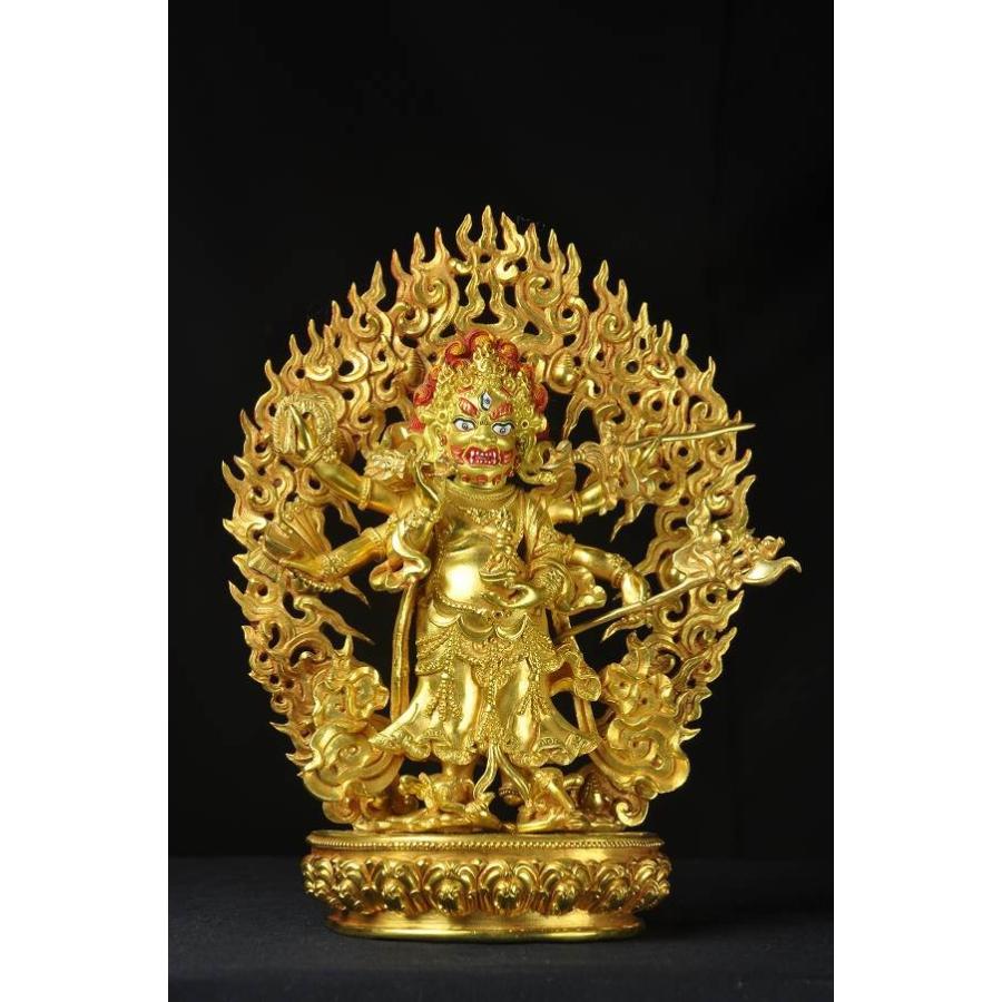 マハカーラ(大黒天） 銅造 鍍金 彫金仕上げ : 仏像仏画チベット美術卸