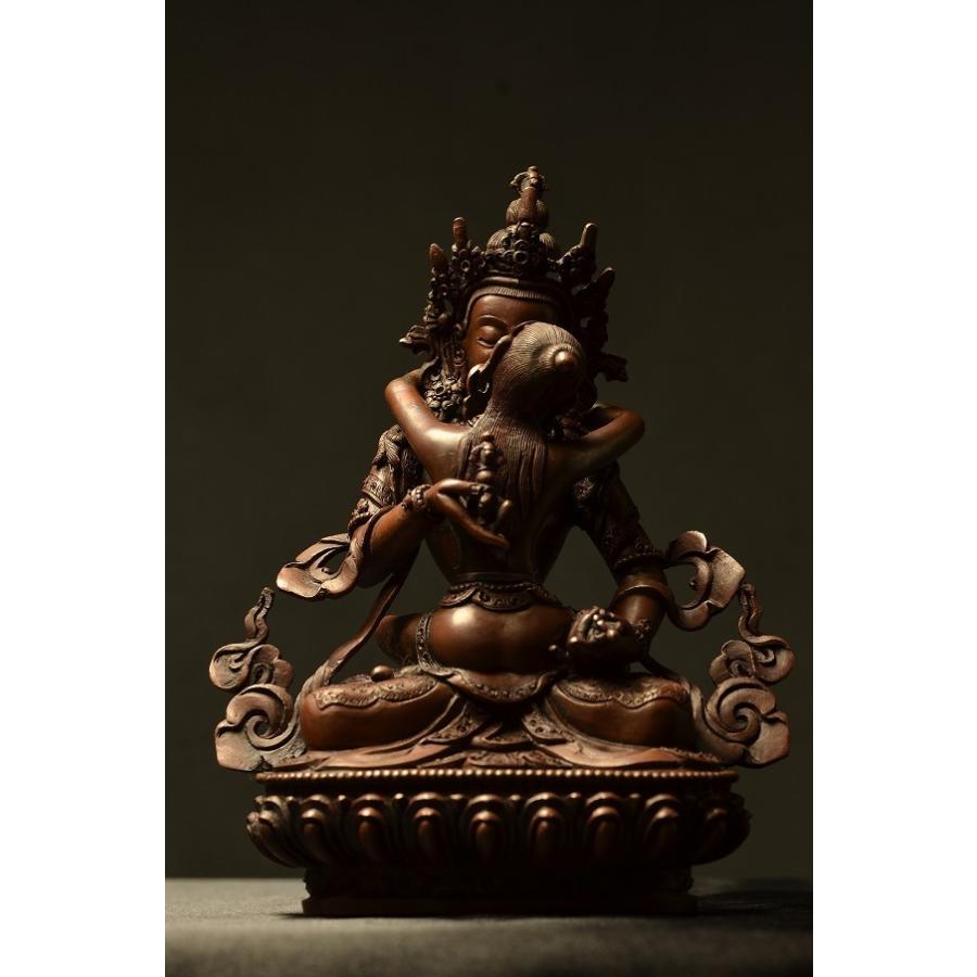 普賢シャクティ(歓喜仏)銅造製彫金仕上げ : 仏像仏画チベット 普賢シャクティ(歓喜仏)銅造製彫金仕上げ : 仏像仏画チベット