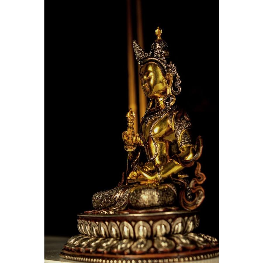 清 銀象嵌銅仏像