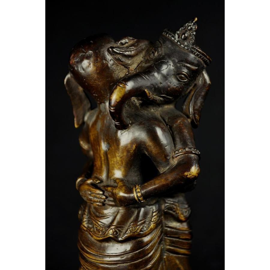 小さな 古銅 大聖歓喜天像 聖天さん 念持仏 鎧仏 豆仏