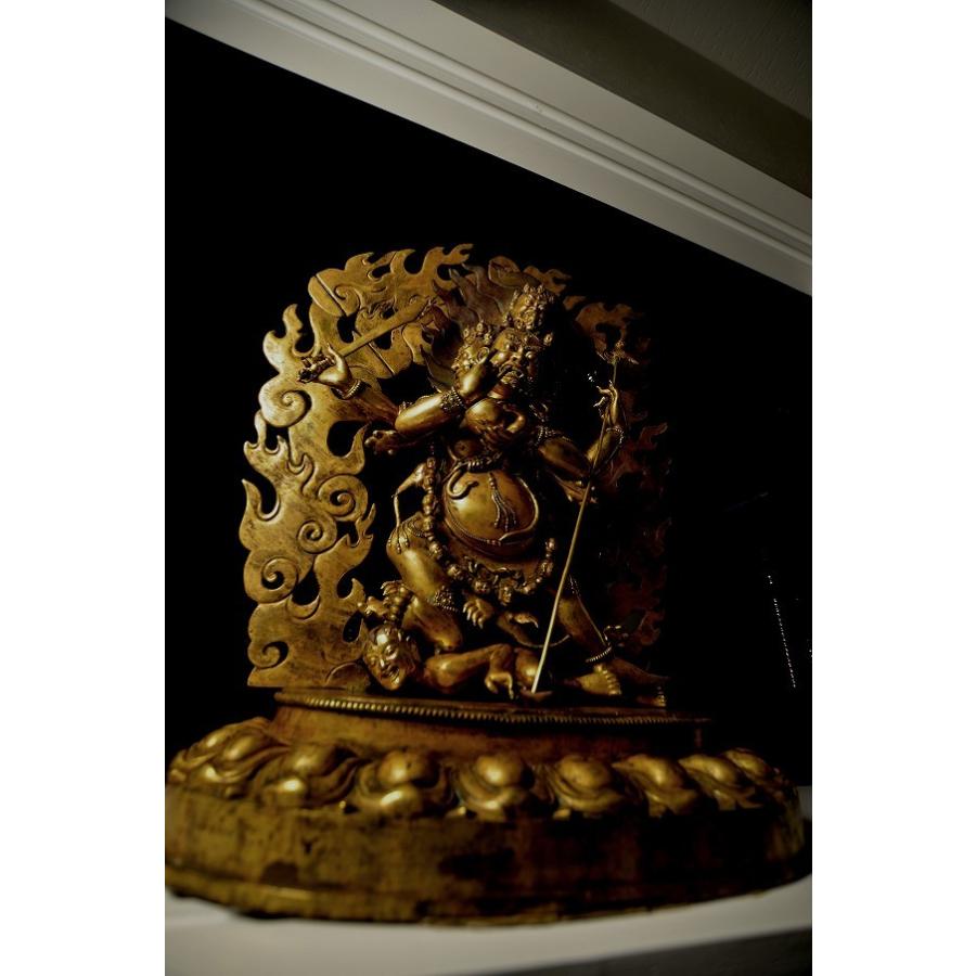 大黒天（マハカーラ） 銅造鍍金彫金仕上げ : 仏像仏画チベット美術卸の 