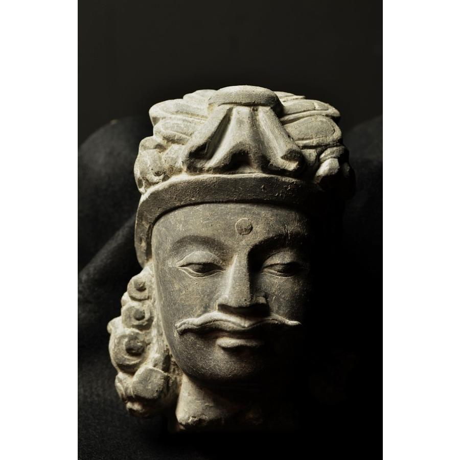 石仏　仏頭　ペルシャ 石仏 仏陀頭部(仏頭) : 仏像仏画チベット美術卸の天竺堂 - 通販