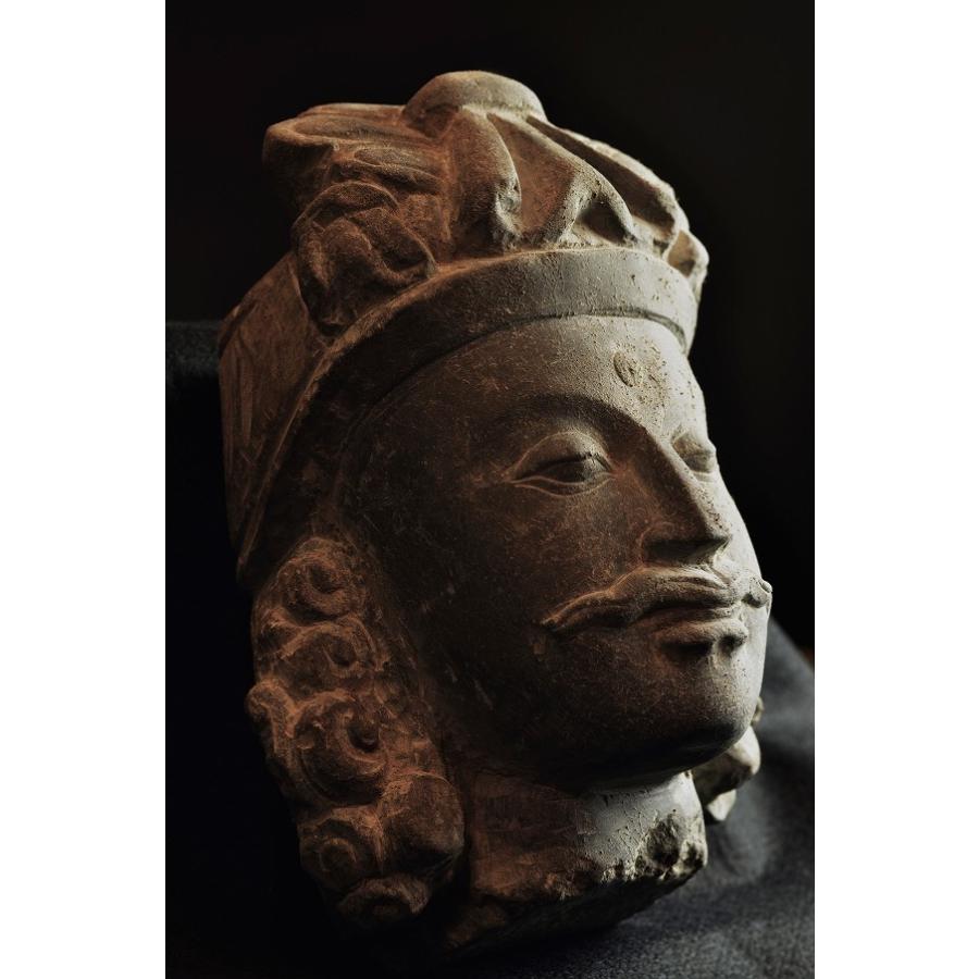 石仏 仏陀頭部(仏頭) : 仏像仏画チベット美術卸の天竺堂 - 通販