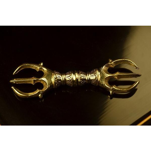 江戸中期頃作の金と黄銅製の独鈷杵 金銅独鈷杵 文化