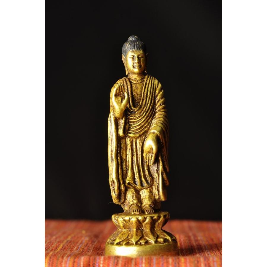 極小仏像 阿弥陀如来 銅造鍍金仕上げ(金銅仏) : 仏像仏画 極小仏像 阿弥陀如来 銅造鍍金仕上げ(金銅仏) : 仏像仏画