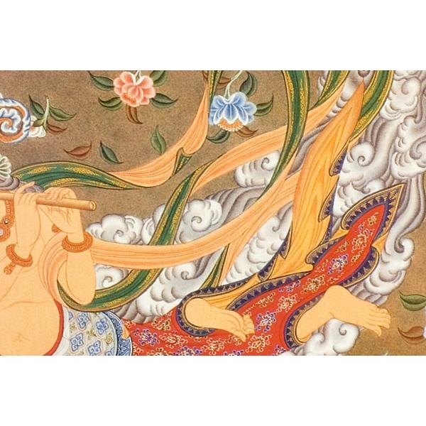 仏画色紙 飛天 : 仏像仏画チベット美術卸の天竺堂 - 通販 - Yahoo