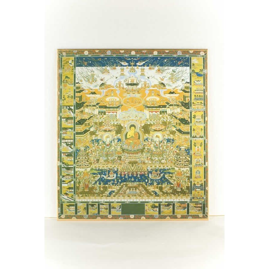 無量寿経曼荼羅木版画掛軸仏画