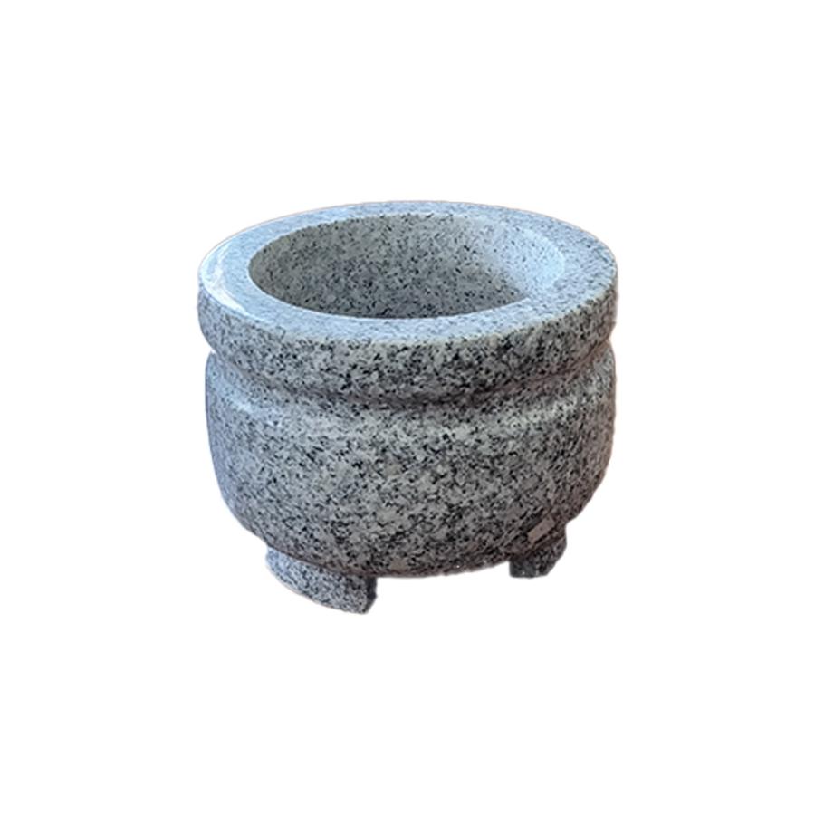 【注目の品】丸香炉 約15cm×高さ11cm 約2.5kg 完成品 置くだけ 韓国産 白御影石の画像