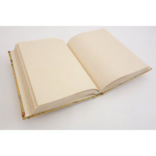 御朱印帳 カバー付 ブック式 和綴じ 120ページ 華紋唐草 金色 : 御朱印