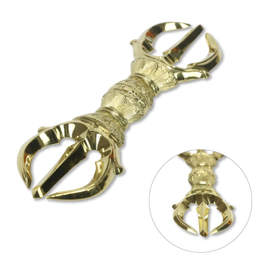 三鈷杵 15.3cm 真言宗 密教法具 金剛杵 真鍮 日本製 送料無料 : 御朱印