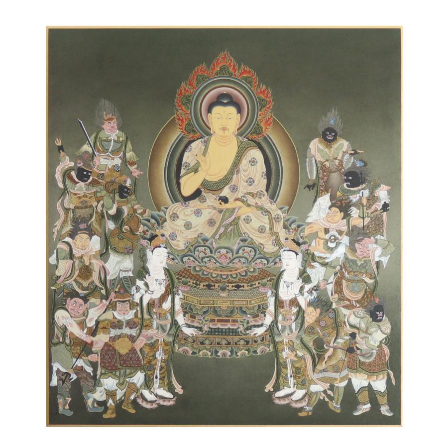 仏画色紙 薬師如来十二神将 送料無料 送料込み （※送料無料はメール便