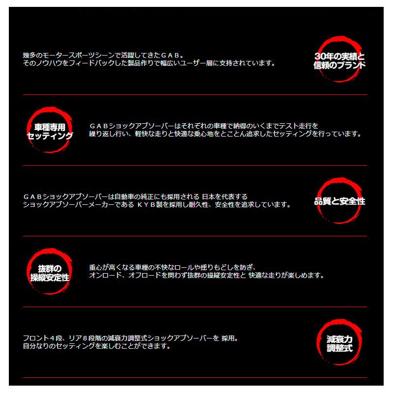 ショックアブソーバー フロント 1本 ジムニー JA12 JA22 H7/11〜 4WD ストロークアップバージョン 複筒4段 TOP GAB TOP8500AX｜hotroad｜03