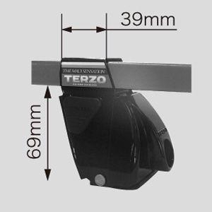 キャリアベース TERZO EF8 ベースフット TERZO ベースキャリア ベースフット ルーフレールタイプフット 完全