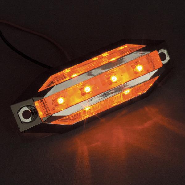 槌屋ヤック 【爆買 最大P19倍】slim流星8LED車高灯 アンバー DC12V