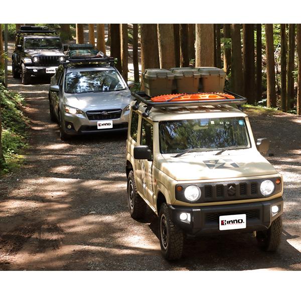 INNO ルーフデッキ 幅100cm ブラック ルーフラック 軽自動車・ミニバン