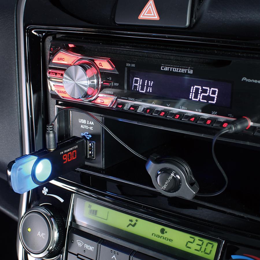 Bluetooth ver5.0 FMトランスミッター USBタイプ 音楽が車で再生出来る DC5V コンパクト ダイレクト転送 ヤック/YAC TP-228｜hotroad｜04