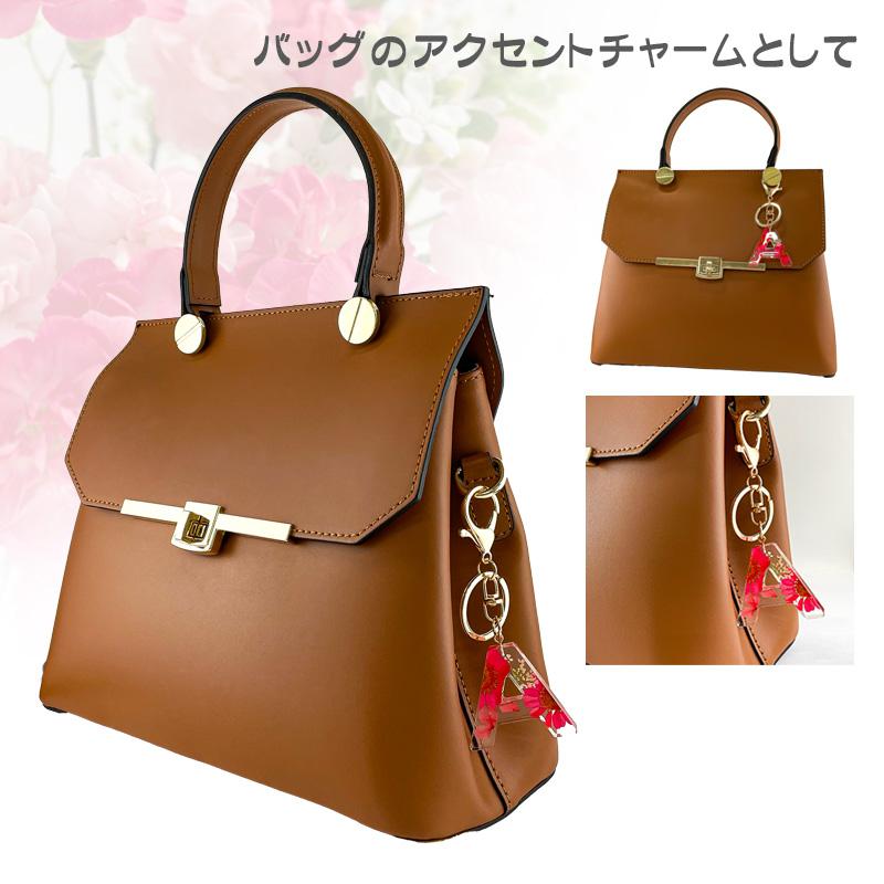 最大P14倍 2/5限定】イニシャルキーホルダー レッド N〜Z ハーバリウム