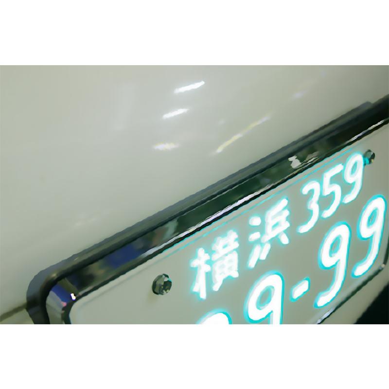 字光式ナンバープレート 12V 普通車用 クロームメッキ LEDパーフェクト 1枚入り 井上工業 2026-12V_2
