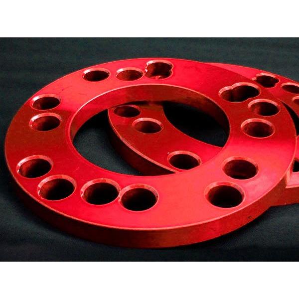 HKB/東栄産業：ホイールスペーサー レッド 10mm レーシングワイドスペーサー 4H100 / 4H114.3 2枚入/HK-50 | HKB SPORTS | 03