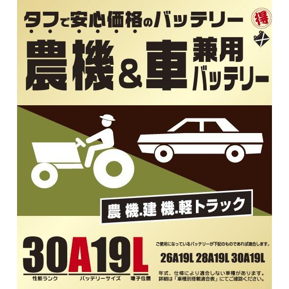 丸得バッテリー 農機・建機・車用バッテリー 耐震強化 タフ 建設機械 重機 農機具 農業機械 補償12ヶ月又は1万km ブロード/BROAD 30A19L｜hotroadparts｜02