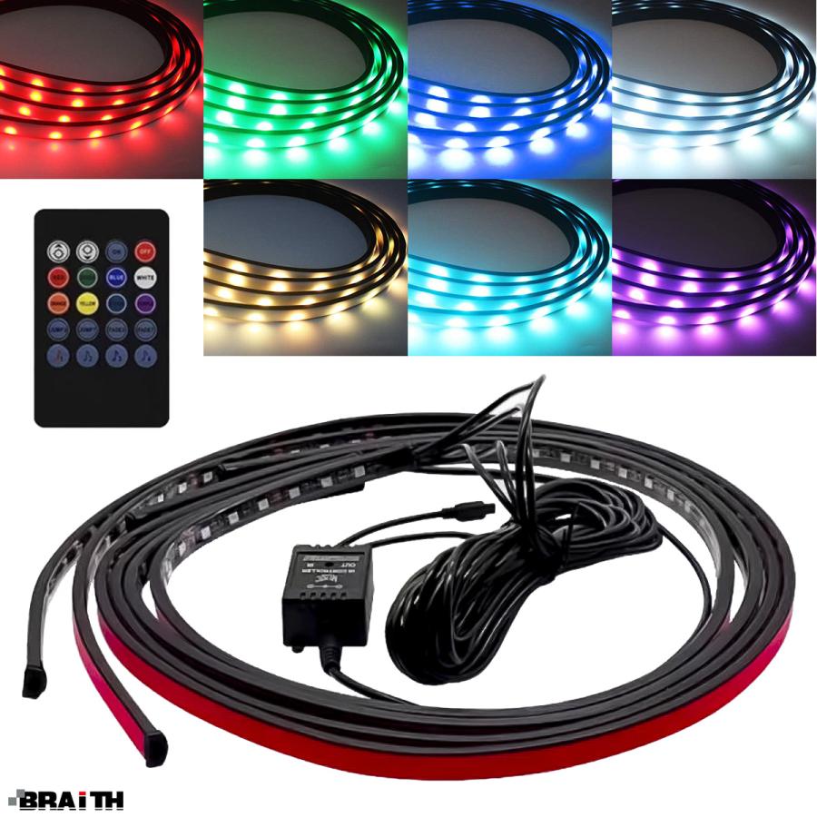 LEDアンダーイルミネーション 90cm×2本 120cm×2本 IP68防水 12V車専用 
