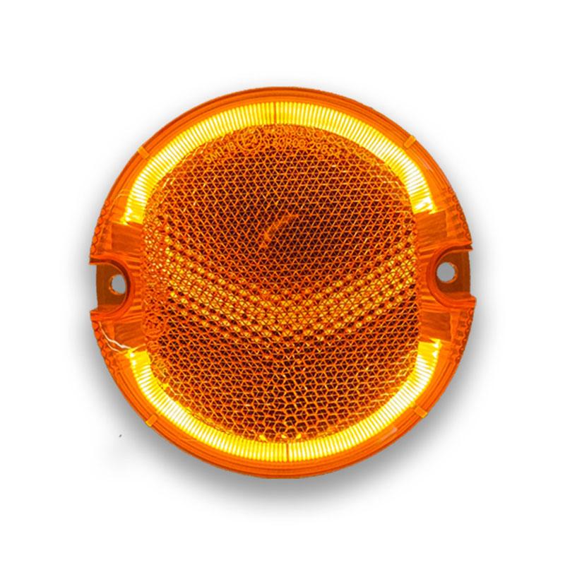 YAC（ヤック） サイドマーカーランプ 丸型 アンバー LED C2-7128A