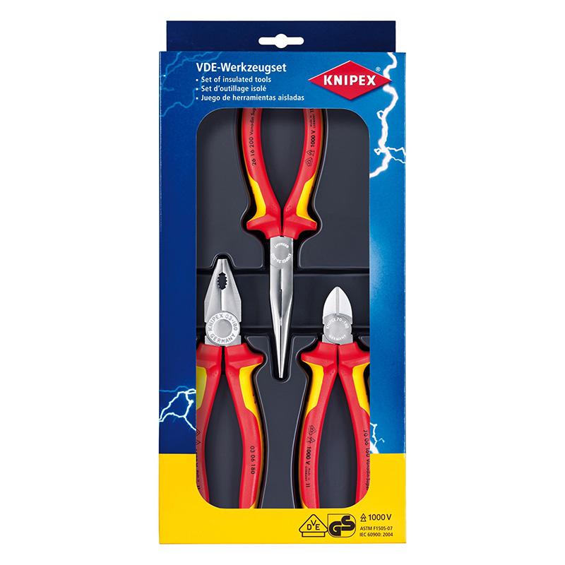 KNIPEX（クニペックス） 絶縁ペンチニッパープライヤーセット (3本組
